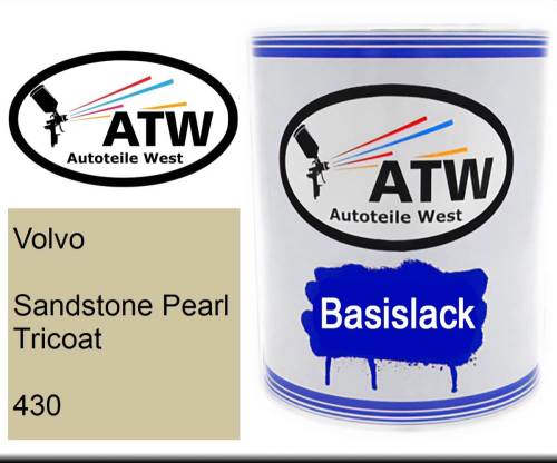 Volvo, Sandstone Pearl Tricoat, 430: 1L Lackdose, von ATW Autoteile West.